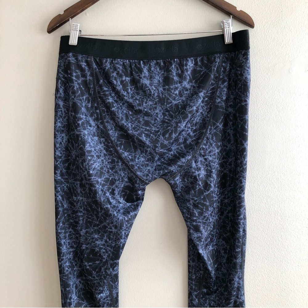 Zella Men’s Static Print Compression Workout Leggings Black Blue Size M - Picture 8 of 11